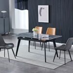 Tavolo allungabile Warta 160x90 piano ceramica effetto marmo grigio - immagine 2