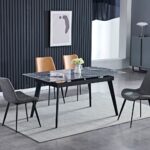 Tavolo allungabile Warta 160x90 piano ceramica effetto marmo grigio