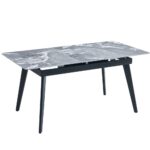 Tavolo allungabile Warta 160x90 piano ceramica effetto marmo grigio - immagine 3