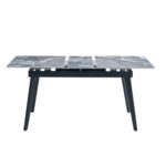 Tavolo allungabile Warta 160x90 piano ceramica effetto marmo grigio - immagine 5