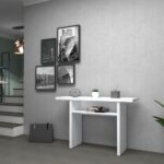 Tavolo consolle ripiegabile Ikebana bianco larice 120x35