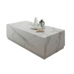 Tavolino da salotto Marko effetto marmo bianco