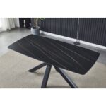 Tavolo Manta 180x90 piano ceramica effetto marmo nero - immagine 4