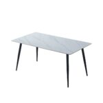 Tavolo Mila 140x80 top ceramica effetto marmo bianco - immagine 4