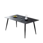 Tavolo Mila 140x80 top ceramica effetto marmo nero opaco - immagine 2