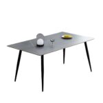 Tavolo Mila 160x90 top ceramica effetto marmo grigio cemento - immagine 3