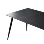 Tavolo Mila 160x90 top ceramica effetto marmo nero opaco - immagine 4