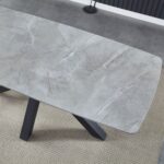 Tavolo Oder 180x90 piano ceramica effetto marmo grigio - immagine 3