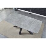 Tavolo Oder 180x90 piano ceramica effetto marmo grigio - immagine 4