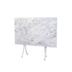 Tavolo pieghevole 10151 60x90 marmo bianco e gambe bianco - immagine 2