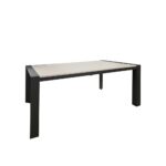 Tavolo rettangolare allungabile Golia 130x80 struttura antracite e piano bianco larice