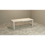 Tavolo rettangolare allungabile Golia 130x80 struttura bianca e piano bianco larice - immagine 2