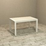 Tavolo rettangolare allungabile Golia 130x80 struttura bianca e piano bianco larice
