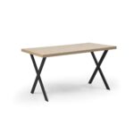 Tavolo rettangolare Bryan rovere gambe incrociate nere 139x80x76 - immagine 3