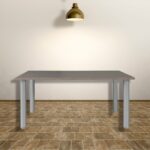 Tavolo rettangolare Manila cacao gambe tonde alluminio 160x80 cm - immagine 2