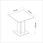 Tavolo Xeon bianco quadrato 72x72 - immagine 3
