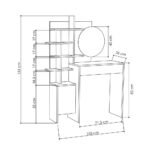 Toilette trucco Mup bianca con vani a giorno rovere - immagine 4