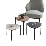 Tris tavolini da salotto Lenny bianco antracite noce - immagine 4