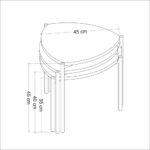 Tris tavolini da salotto Lenny bianco antracite noce - immagine 5