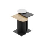 Tris tavolino da salotto Mund antracite rovere e bianco - immagine 3